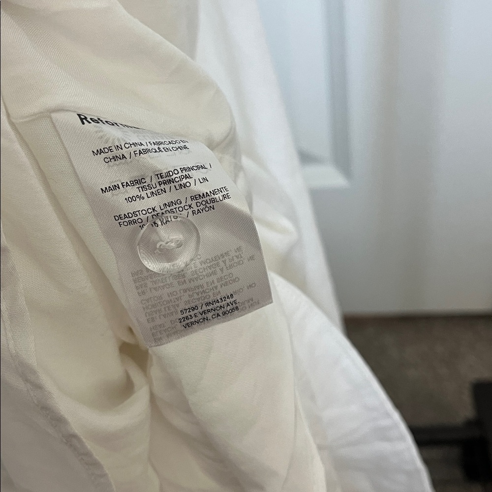 Reformation Balia White Linen Dress Size 2 - Picture 6 of 8